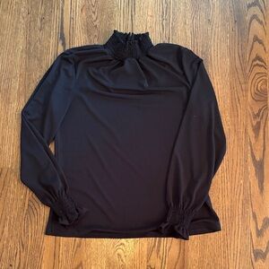 Adrianna Papell Black High Neck Blouse